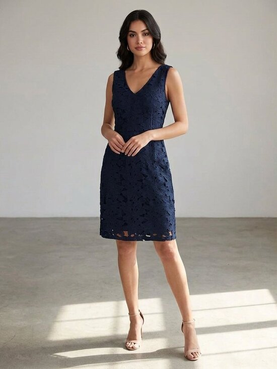 Banana Republic Dresses & Skirts - Banana Republic Midnight Blue Floral Lace Midi Dress